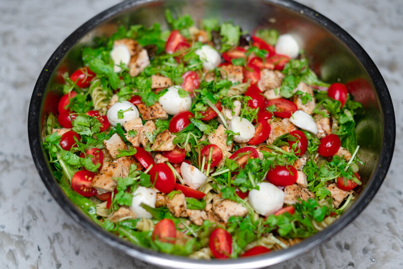Pesto Pasta Salas in a bowl